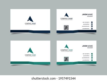 Creative and modern business card template. Minimalist name card. Two sided cards. Horizontal business card. llustration vector 