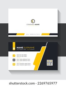 Creative and modern business card template Orange and dark black color business card design
