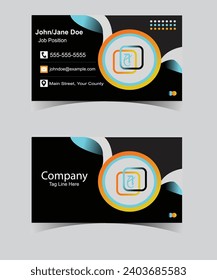 Plantilla de tarjetas de visita creativa y moderna. Orientación vertical. Diseño horizontal. Ilustración del vector