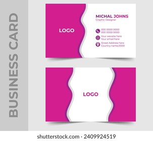 Creative and modern business card template and own design.Vector design formal red modern business card.