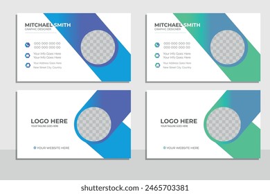 Creative and modern business card template. Portrait orientation. Horizontal layout. Vector illustration