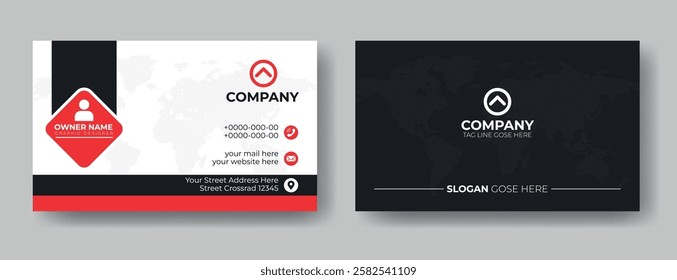 Creative and modern business card template. landscape orientation. Horizontal layout. Vector illustration