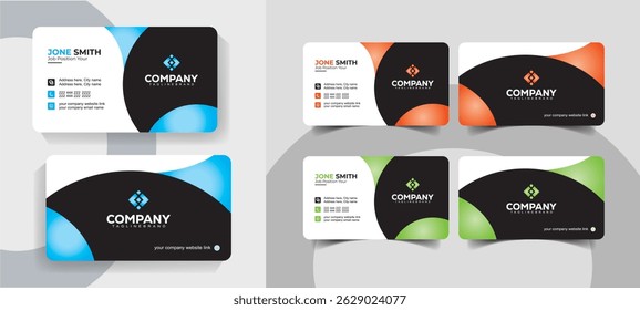 Creative Modern Business Card Template with Personal and Corporate Design Set