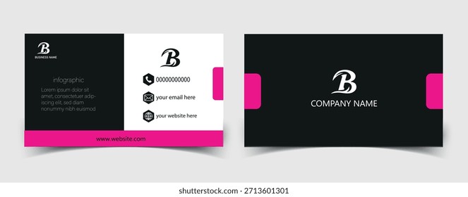 Plantilla de tarjeta de visita creativa y moderna. Plantilla de diseño de tarjeta de visita de doble cara. Tarjeta de visita para el diseño de Ilustración vectorial de uso empresarial y personal. 