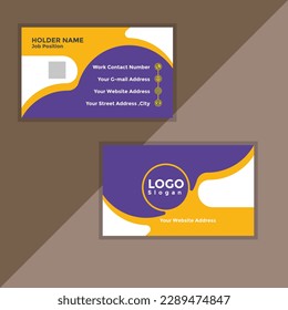 creative and modern business card template.double sided business card template. Corporate Business Card Layout with Blue Accents. professional business card template