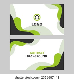 Tarjetas de visita creativas y modernas y plantillas vectoriales. diseño de fondo simple y limpio con formas abstractas de ondulación verde