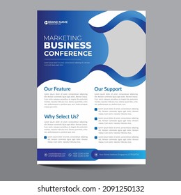 Creative and Modern Business Conference Flyer design with a4 size vector layout template and Creative concept Professional design for your Business