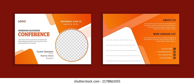 Creative modern business conference postcard template