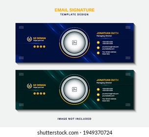 Creative modern business email signature template design or email footer and personal social media cover Premium Vector
