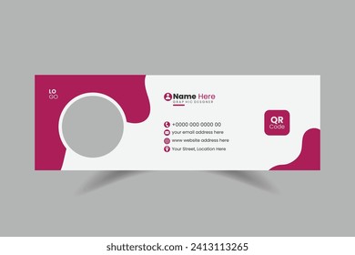 creative and modern business email signature or footer template simple art modern design premium illustrator 