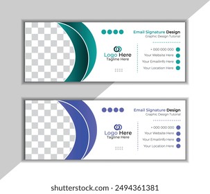 creative modern business email signature design vector template .