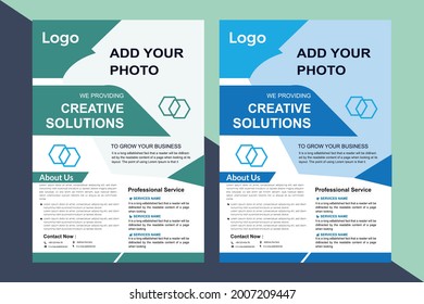 Creative and modern  Business Flyer 
 design Template Vector Editable and Print ready