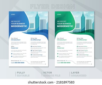 kreatives modernes Business-Flyer-Design, Plakatdesign-Vorlage, professionelles Broschürendesign, Farbverlauf-Agentur-Postkarte, Geschäftsbericht, Verkaufsblatt.
