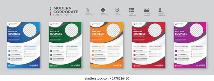 Creative and modern business flyer poster pamphlet brochure vector template cover design.