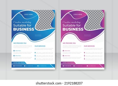 Creative and modern business flyer template design or a4 poster,  illustration, annual report, layout.