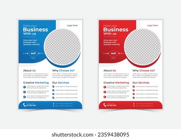 Diseño de plantillas de volante de negocios creativo y moderno, diseño de volante de negocios corporativos, diseño de volante de marketing abstracto, plantilla de volante de negocios vectorial