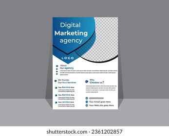 Creative  Modern Business Flyer Vector template Corporate  design for a digital marketing company or agency.