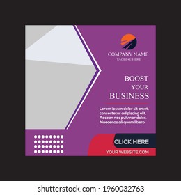 Creative modern business geometric design social media post, vector.