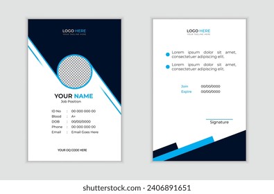 Creative and modern business Id card template. Modern and corporate simple Visiting Id card  design 