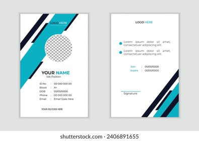 Creative and modern business Id card template. Modern and corporate simple Visiting Id card  design 