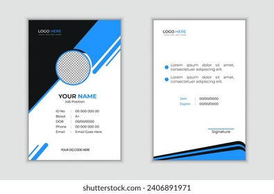 Creative and modern business Id card template. Modern and corporate simple Visiting Id card  design 