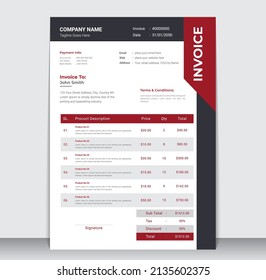 Creative Modern Business Invoice Design Template with multiple layouts and Clean Concept Simple Mockup