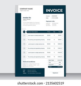 Creative Modern Business Invoice Design Template With Multiple Layouts And Clean Concept Simple Mockup