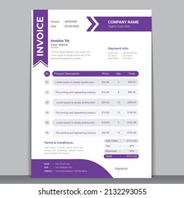 Creative Modern Business Invoice Template Design