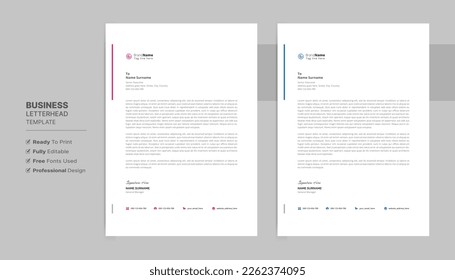 Creative modern business letterhead template.