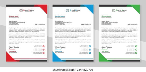 Creative and Modern Business Letterhead Template Design