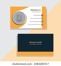 Creative and modern business and name Card, simple clean design template. Flat vector illustration.