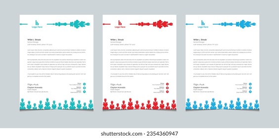 Creative modern business newsletter magazine letterhead templates for your project design