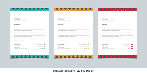 Creative modern business newsletter magazine letterhead templates for your project design