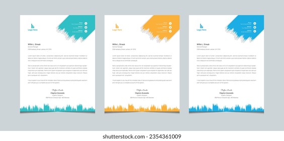 Creative modern business newsletter magazine letterhead templates for your project design