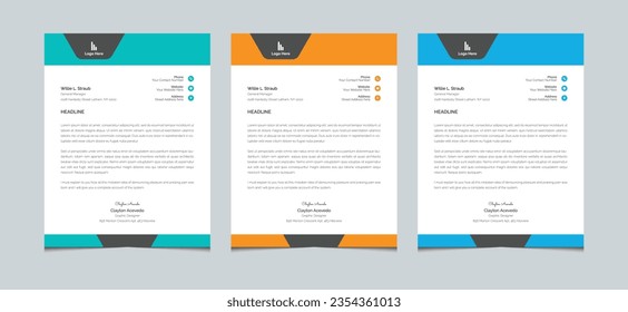 Creative modern business newsletter magazine letterhead templates for your project design