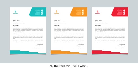 Creative modern business newsletter magazine letterhead templates for your project design