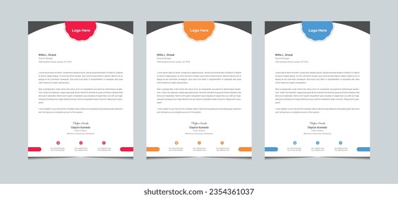 Creative modern business newsletter magazine letterhead templates for your project design