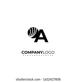 creative modern business OA logotype simple design concept in black, vector illustration.