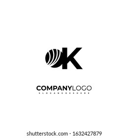 creative modern business OK logotype simple design concept in black, vector illustration.
