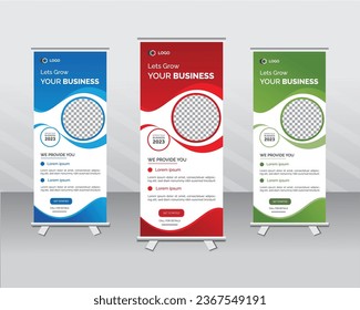 Creative modern business rollup banner design template in vector