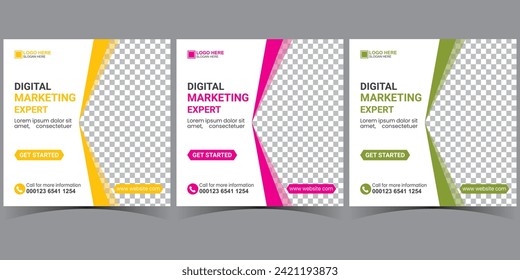 creative modern business social media post template. corporate social media post design