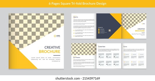 Creative Modern Business Square Trifold Brochure Template Design