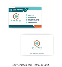 Creative Modern Bussiness Card For Company. Simple Clean Design Template. Vector Illustration