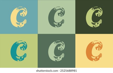 Icono c moderno creativo con Vector colorido, icono 