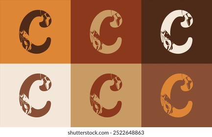 Creative Modern C Icon Fish Logo with colorful Icon Vector 