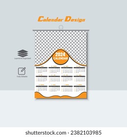 Creative modern calendar design
 2024 