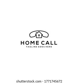 Creative modern call service house logo design