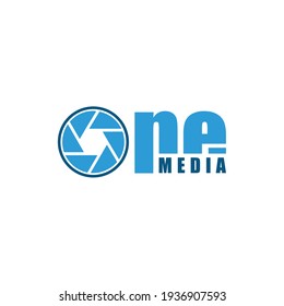 Creative modern camera photography with number one logo icon vector template