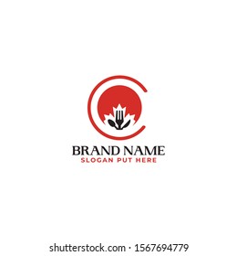 Creative and modern Canadian restaurant or kitchen logo design template vector eps