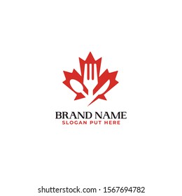 Creative and modern Canadian restaurant or kitchen logo design template vector eps